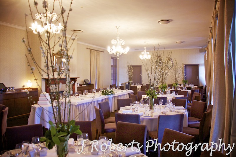 reception room set up at The Tea Rooms Gunners' Barracks Mosman - wedding photography sydney